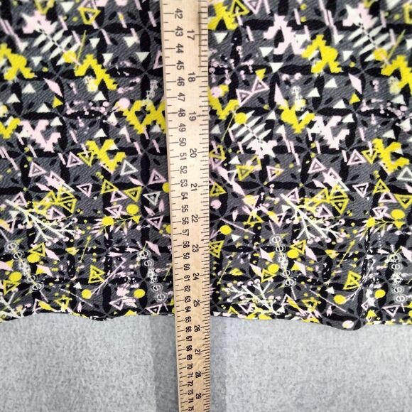 Lularoe NEW! Cassie Skirt Womens Size XL Black Gray Yellow Geometric Pull On - Picture 7 of 13
